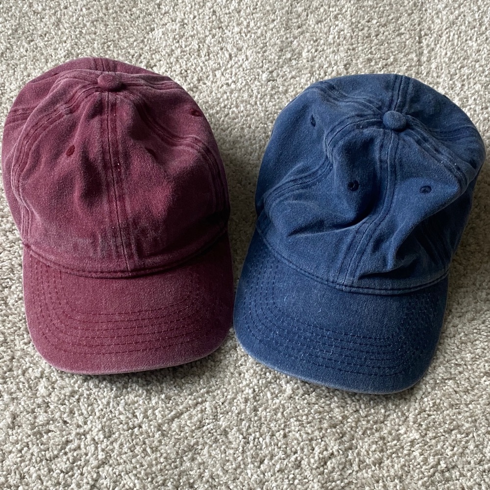 Women’s Burgundy and Blue Baseball Caps